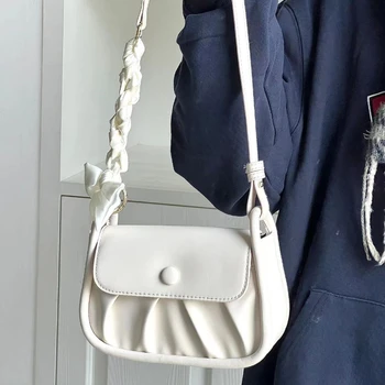 Чанта през рамо Изискана Благородна Плиссированная Квадратна чанта 2023, Новият Моден Тренд, Дизайнерска Чанта За подмишниците, Универсална Женска чанта През рамо