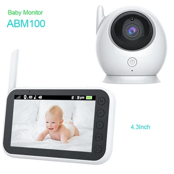 Следи бебето 4,3-инчов цветен камера, Wifi, двупосочен звук, безжичен видео за нощно виждане, стая за наблюдение на сигурността ABM100