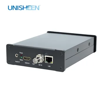 Unisheen излъчването на живо IP IPTV Vmix Wowza Rtmp M3U8 Onvif SRT 4K, HDMI SDI Двойна Карта заснемане на видео Box Encoder UHD