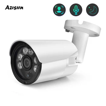 8MP 5MP AZISHN H265 4K HD IP Камера С Откриване на Лицето Външна Водоустойчив Куршум ВИДЕОНАБЛЮДЕНИЕ за POE NVR Система за Защита на Сигурността Камера