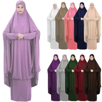Мюсюлманската женствена рокля-хиджаб, с качулка, напълно закрывающее молитвената дрехи, Джилбаб Абая-дълга рокля Химар Рамадан, пола Абая, комплект ислямската дрехи