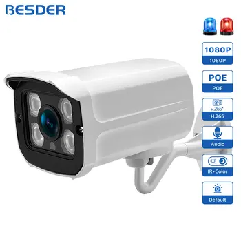 BESDER Алуминиева Метална Водоустойчива Външна Куршум IP Камера 720P, 960P и 1080P Камера ВИДЕОНАБЛЮДЕНИЕ за Сигурност 4БР ARRAY IR LED IP Камера